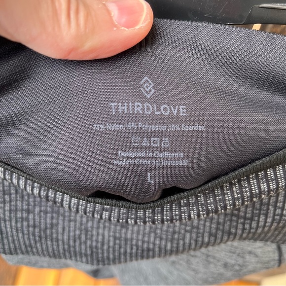 Third love Flex Seamless Compression Leggings In Black & Gray Sz L - Picture 2 of 8